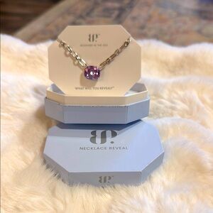 Rhodium and Purple Gem Necklace